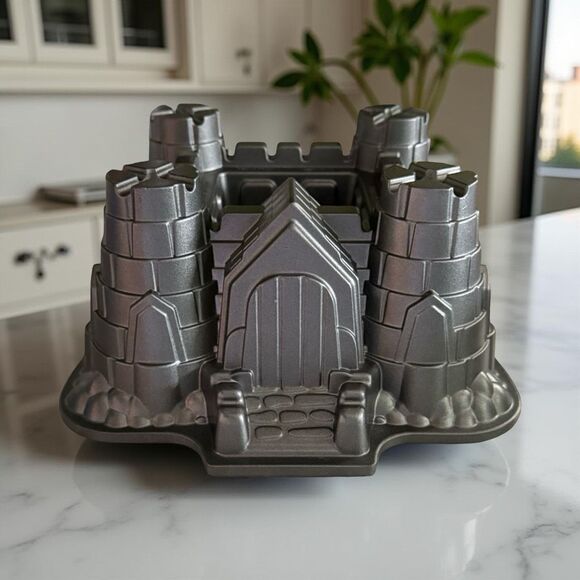 Nordic Ware Bundt Cake Pan Fairytale Cottage Silver Bundt Cake Pan 10 Cup - Picture 1 of 8